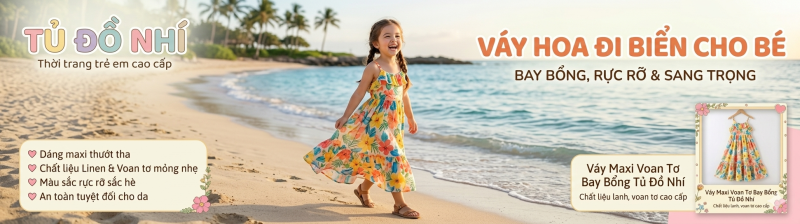 Bé gái mặc váy hoa mùa hè dáng maxi đi biển chất voan tơ bay bổng rực rỡ Tủ Đồ Nhí