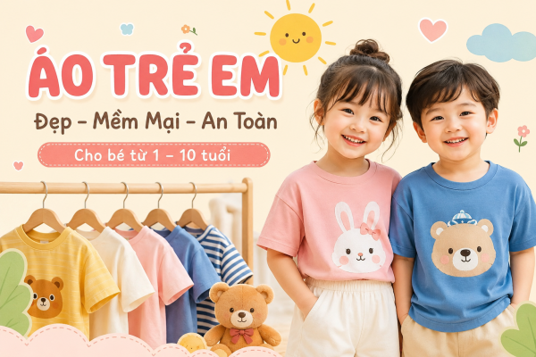 Mẫu áo trẻ em dễ thương chất liệu mềm mại an toàn cho bé từ 1 đến 10 tuổi tại Tủ Đồ Nhí